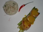 Curry von der Jakobsmuschel mit Thaispargel - Rezept