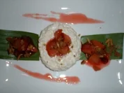 Duftreiscreme mit Zimtpflaumen dazu Streuseln von der Pekannuss - Rezept