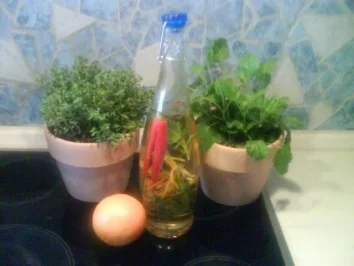 Rezept: fruchtig - feuriges Kräuteröl fruchtig - feuriges Kräuteröl - Rezept