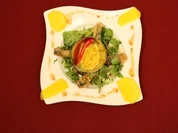 Tempura Baramundi mit Mango-Chili-Sorbet und Koriander (Michael Meziani) - Rezept