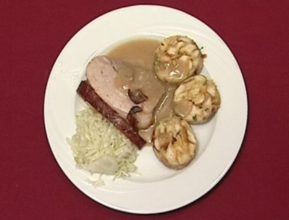 Schweinebraten Bayerischer Art mit Brezenknödeln (Franziska Traub) -
Rezept Von Einsendungen Das perfekte Promi Dinner