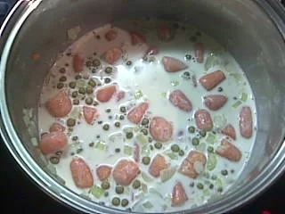 Rezept: Erbsen-Zwiebel-Spaghetti Erbsen-Zwiebel-Spaghetti - Rezept