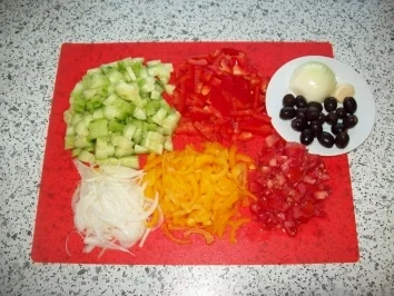 Rezept: Bunter Salat mit Oliven Bunter Salat mit Oliven - Rezept