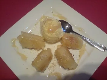 Gebackene Banane mit Vanilleeis - Rezept
