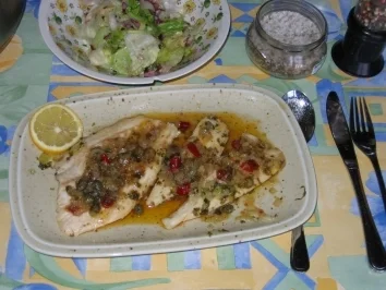 Rezept: Steinbuttfilet aus Istrien(Filetti rombo gigante all ìstriana Steinbuttfilet aus Istrien(Filetti rombo gigante all ìstriana - Rezept