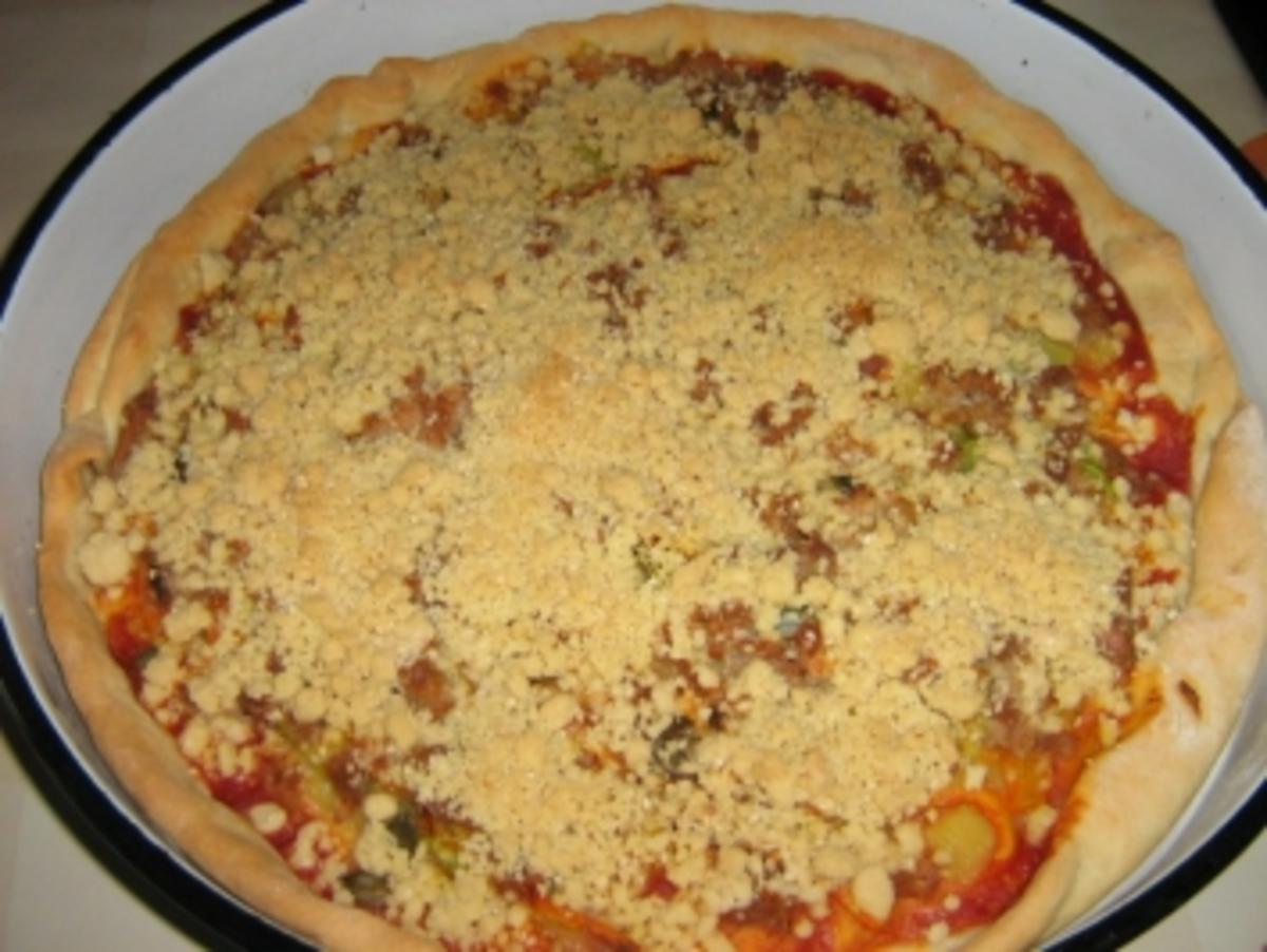 Pizza mit Streusel - Rezept