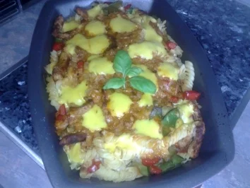 Rezept: Nudel-Schnitzel-Gratin Nudel-Schnitzel-Gratin - Rezept