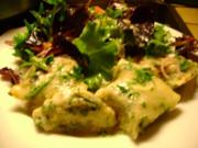 Pasta: Maultaschen in Rucola-Gorgonzola Sahne - Rezept