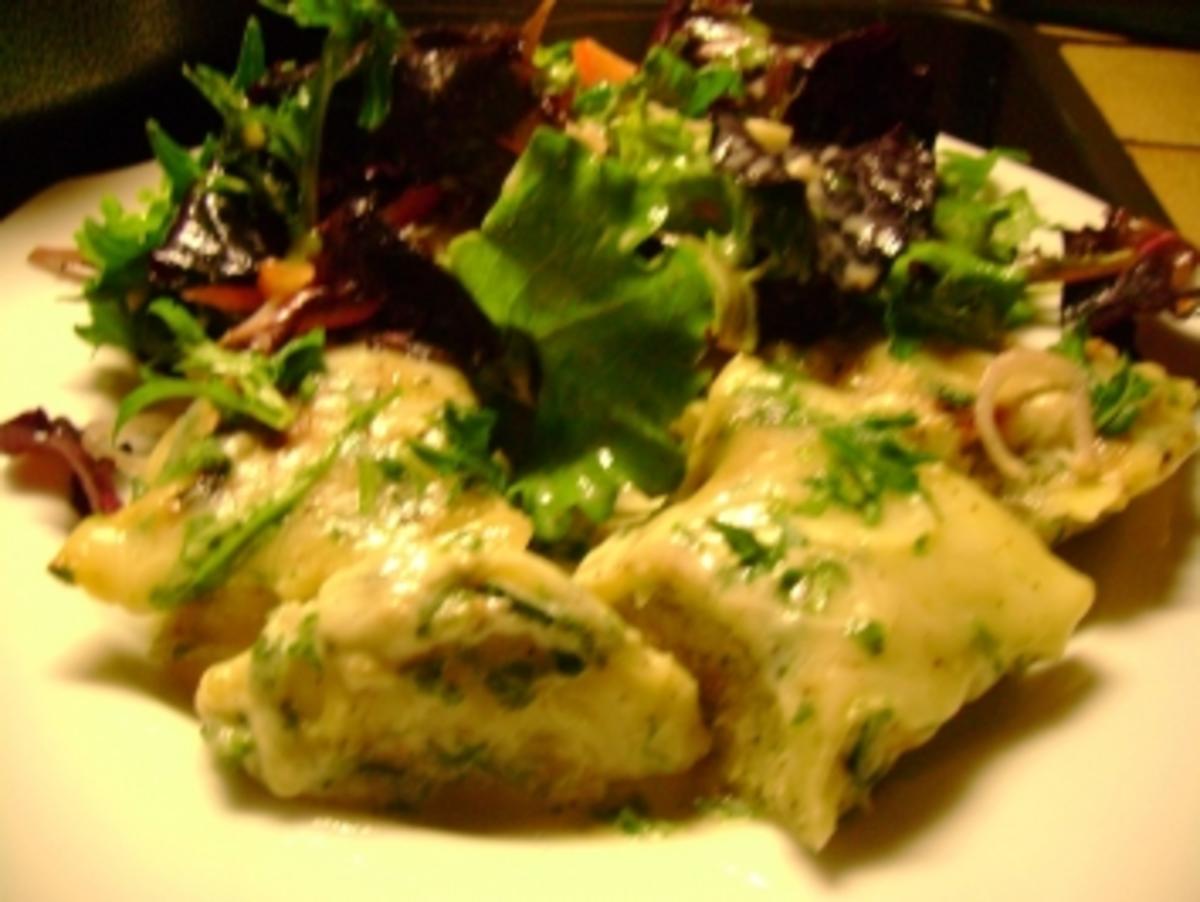 Bilder für Pasta: Maultaschen in Rucola-Gorgonzola Sahne - Rezept