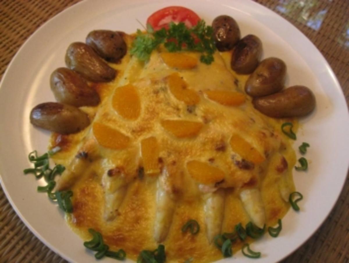 Überbackener frischer Spargel mit Orangenhollandaise &amp; neuen gebräunten ...