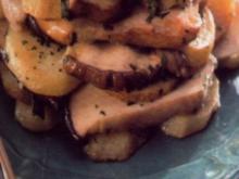 antipasti  kartoffelkuchen mit schinken und pilzen - Rezept