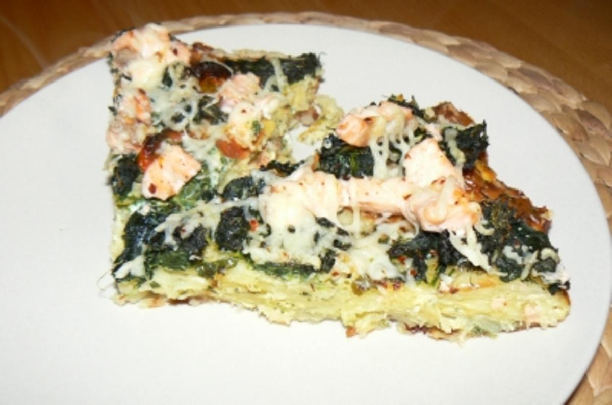 Kartoffelpizza mit Lachs - Rezept