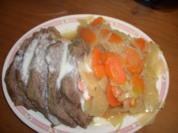 Tafelspitz mit Meerrettich-Soße und Boulliongemüse nach Metzgerart - Rezept