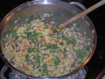 Risotto rucola e prosciutto - Rucolarisotto mit Parmaschinken - Rezept