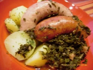 Rezept: Grünkohl mit Bregenwurst aus Omas Küche Grünkohl mit Bregenwurst aus Omas Küche - Rezept
