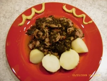 Rezept: Grünkohl mit Bregenwurst aus Omas Küche Grünkohl mit Bregenwurst aus Omas Küche - Rezept