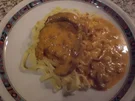 * Hauptgericht * Rahmschnitzel auf Nudelnest - Rezept