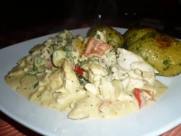 Hühnerfilet - Pfanne mit Sauce Hollandaise - Rezept