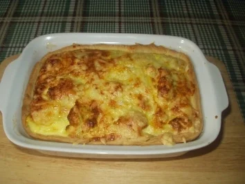 Rezept: Käse-Karfiolauflauf mit Mürbteig Käse-Karfiolauflauf mit Mürbteig - Rezept