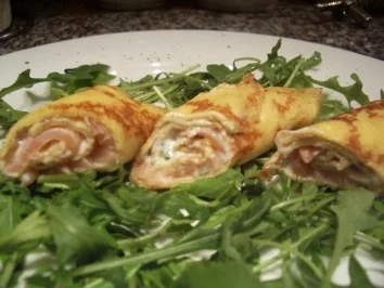 Crepe mit Lachskräuterfüllung - Rezept