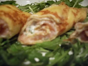 Crepe mit Lachskräuterfüllung - Rezept