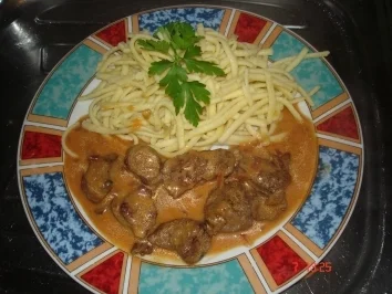 Rindslebergeschnetzeltes - Rezept