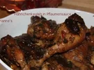 Hähnchenkeulen in Pflaumensauce - Rezept