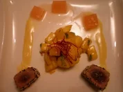 Tunfischtataki an Wasabi- mayonnaise, Grapefruitgelee u. Mangokompott - Rezept