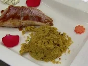 Rotbarbenfilets mit Orangenkaramell an Couscous - Rezept
