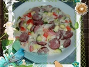 Reispfanne mit Schinkenknacker - Rezept