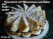 Kuchen  Friesentorte mit Pflaumenmus und Sahne - Rezept