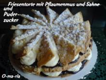 Kuchen  Friesentorte mit Pflaumenmus und Sahne - Rezept
