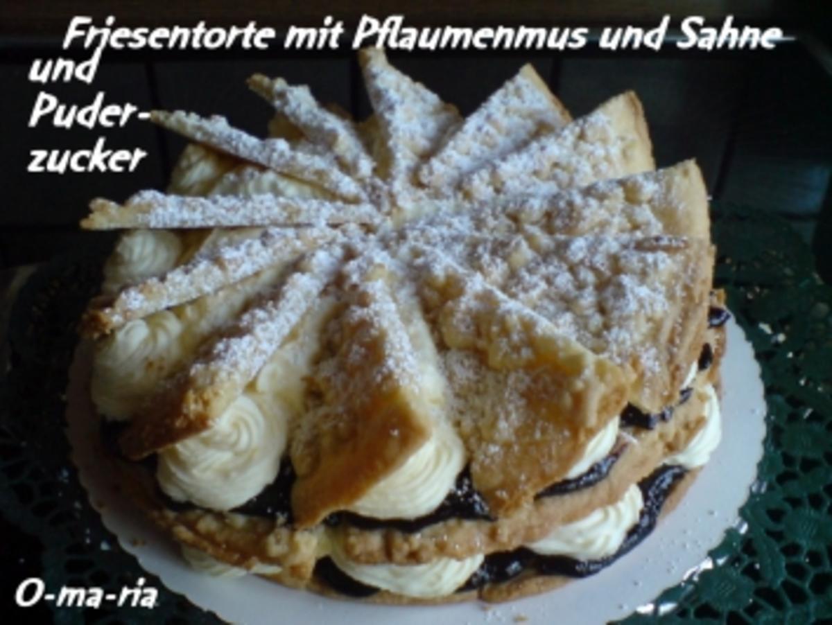 Bilder für Kuchen Friesentorte mit Pflaumenmus und Sahne - Rezept