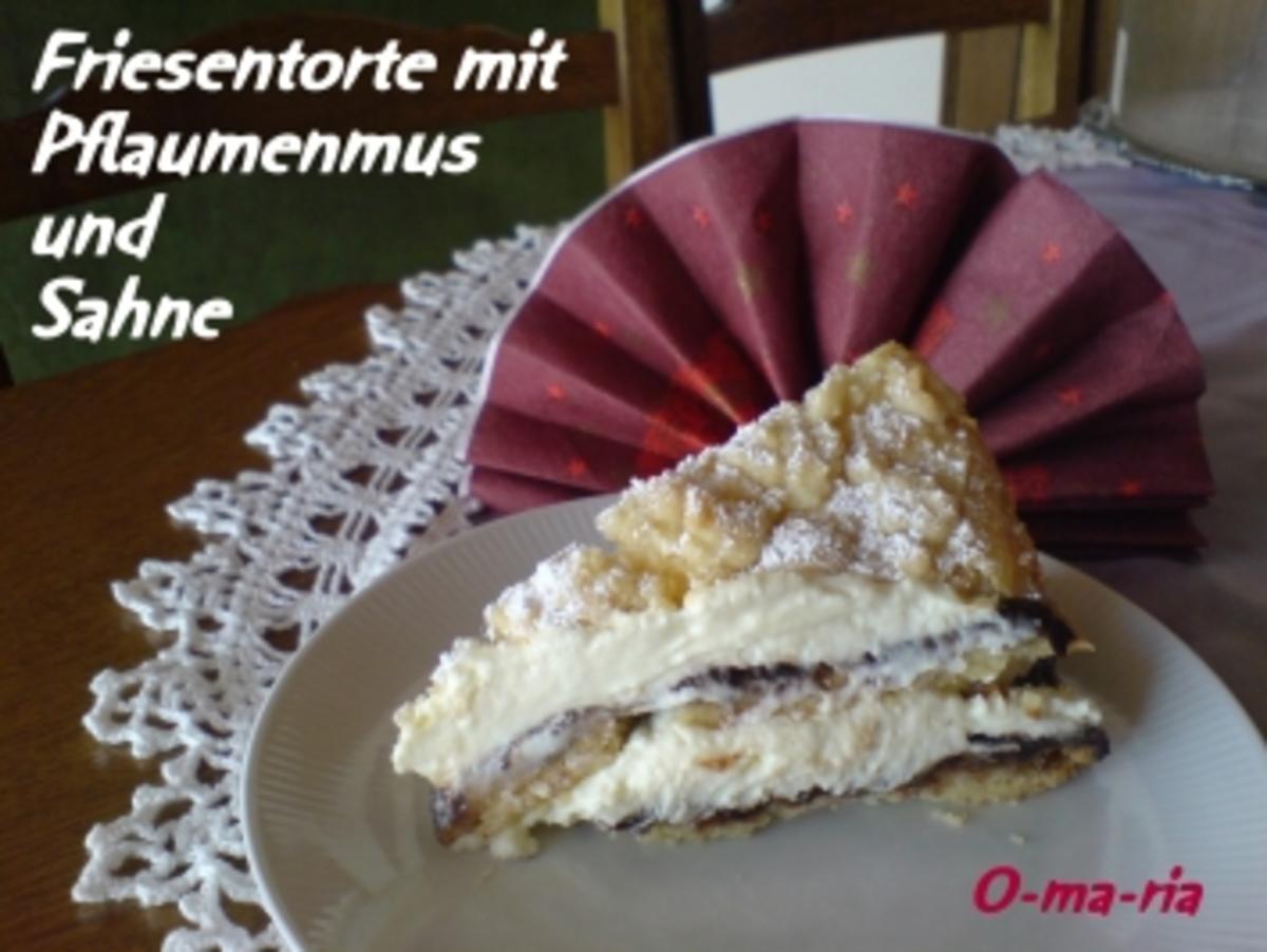 Kuchen  Friesentorte mit Pflaumenmus und Sahne - Rezept - Bild Nr. 2
