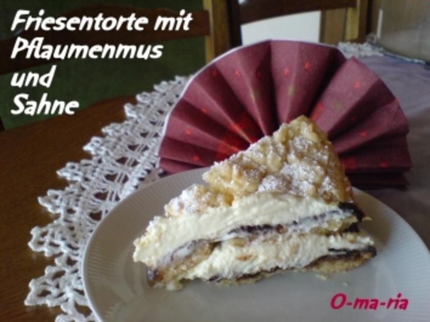 Kuchen Friesentorte mit Pflaumenmus und Sahne - Rezept - kochbar.de