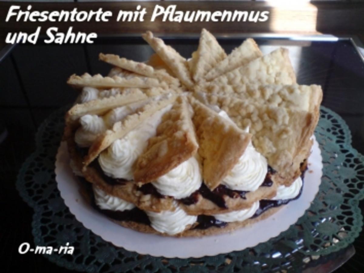 Kuchen Friesentorte mit Pflaumenmus und Sahne - Rezept - kochbar.de