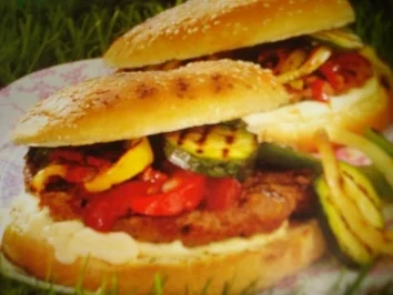 Bürger mit Grillgemüse - Rezept