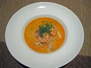 Rezept: scharfe Kokossuppe mit Garnelen scharfe Kokossuppe mit Garnelen - Rezept