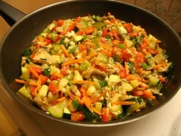 Rezept: Bunte Gemüsepfanne a` la Mandy Bunte Gemüsepfanne a` la Mandy - Rezept