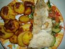 Gebratenes Seelachsfilet auf Gemüsebeet mit Rohscheiben - Rezept