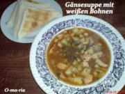 Suppe   Gaensesuppe mit weissen Bohnen - Rezept