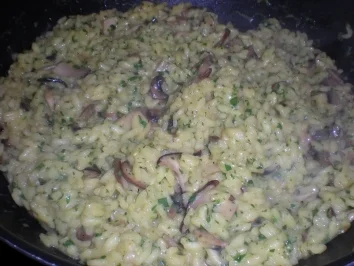 Pilzrisotto mit schnell gebratener Ente - Rezept