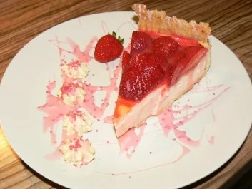 Erdbeere vermählt sich mit Käsekuchen oder - Rezept