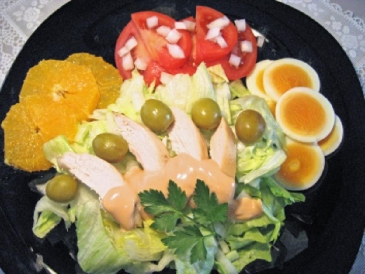 Salatteller mit Hühnchen - Rezept
