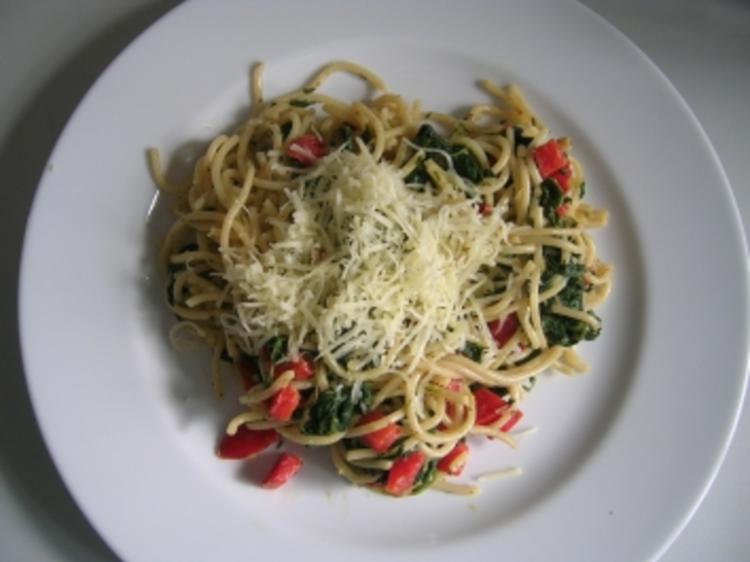 Pasta mit Spinat und Steinpilz