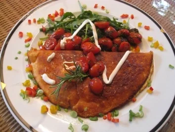 Schaumomelette von Ziegenfrischkäse mit Rosmarin & Akazienhonig - Rezept