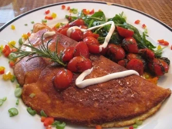 Schaumomelette von Ziegenfrischkäse mit Rosmarin & Akazienhonig - Rezept