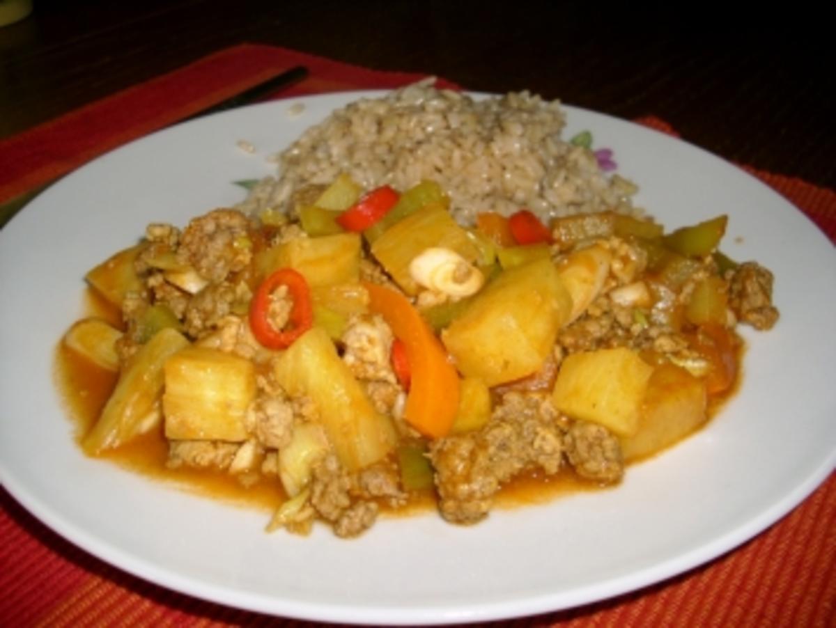 Ananas-Hackpfanne>> - Rezept