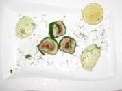 Westfälisches Sushi mit süßscharfer Dill-Senf-Soße - Rezept