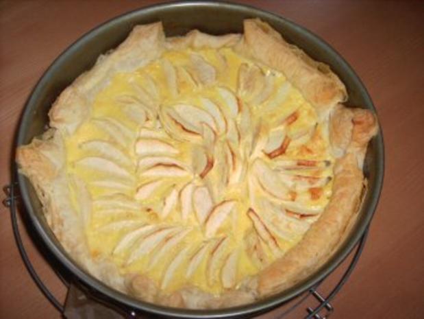Kikis Apfelkuchen mit Puddingguss auf Blätterteig &amp;quot;light&amp;quot; - Rezept ...
